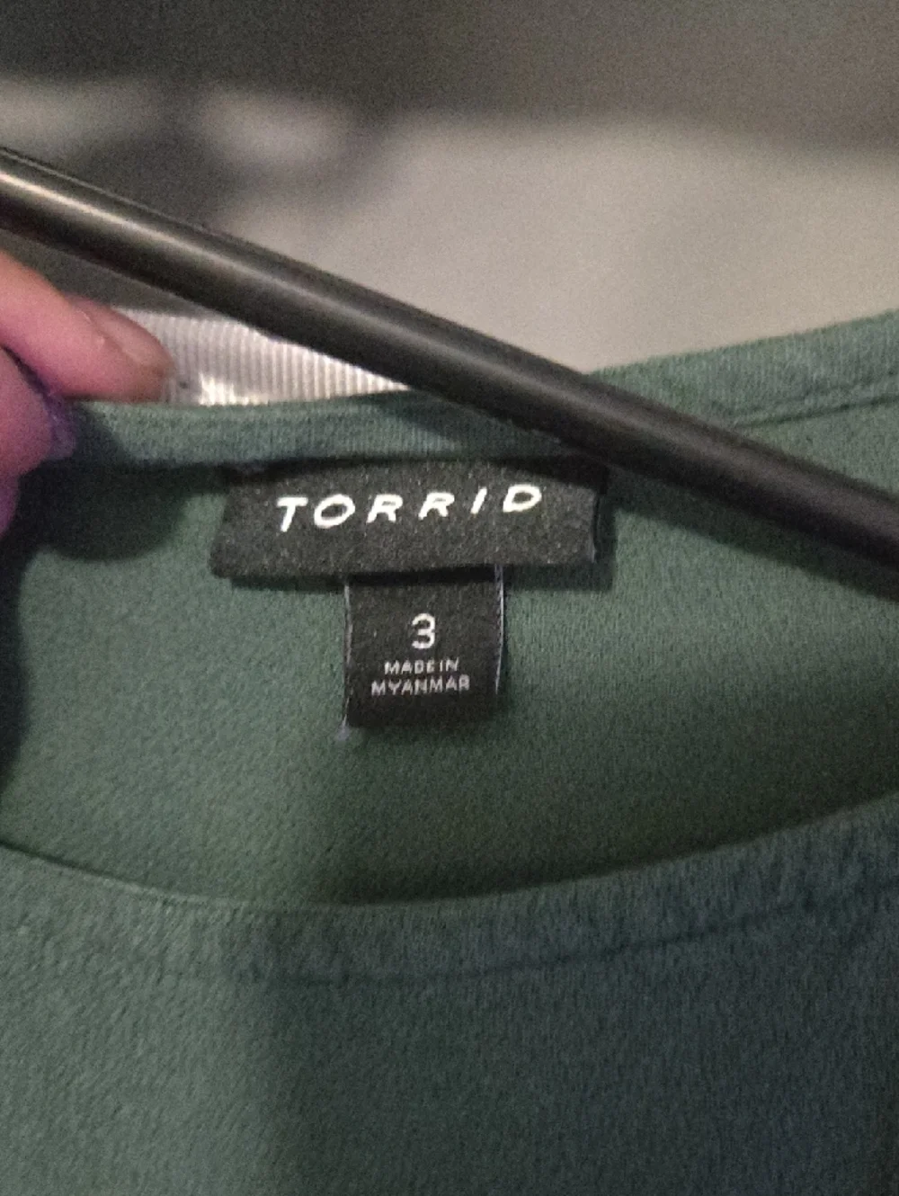 torrid Dark Green Sleeveless Tank  with Gathered Waist - Picture 3 of 3